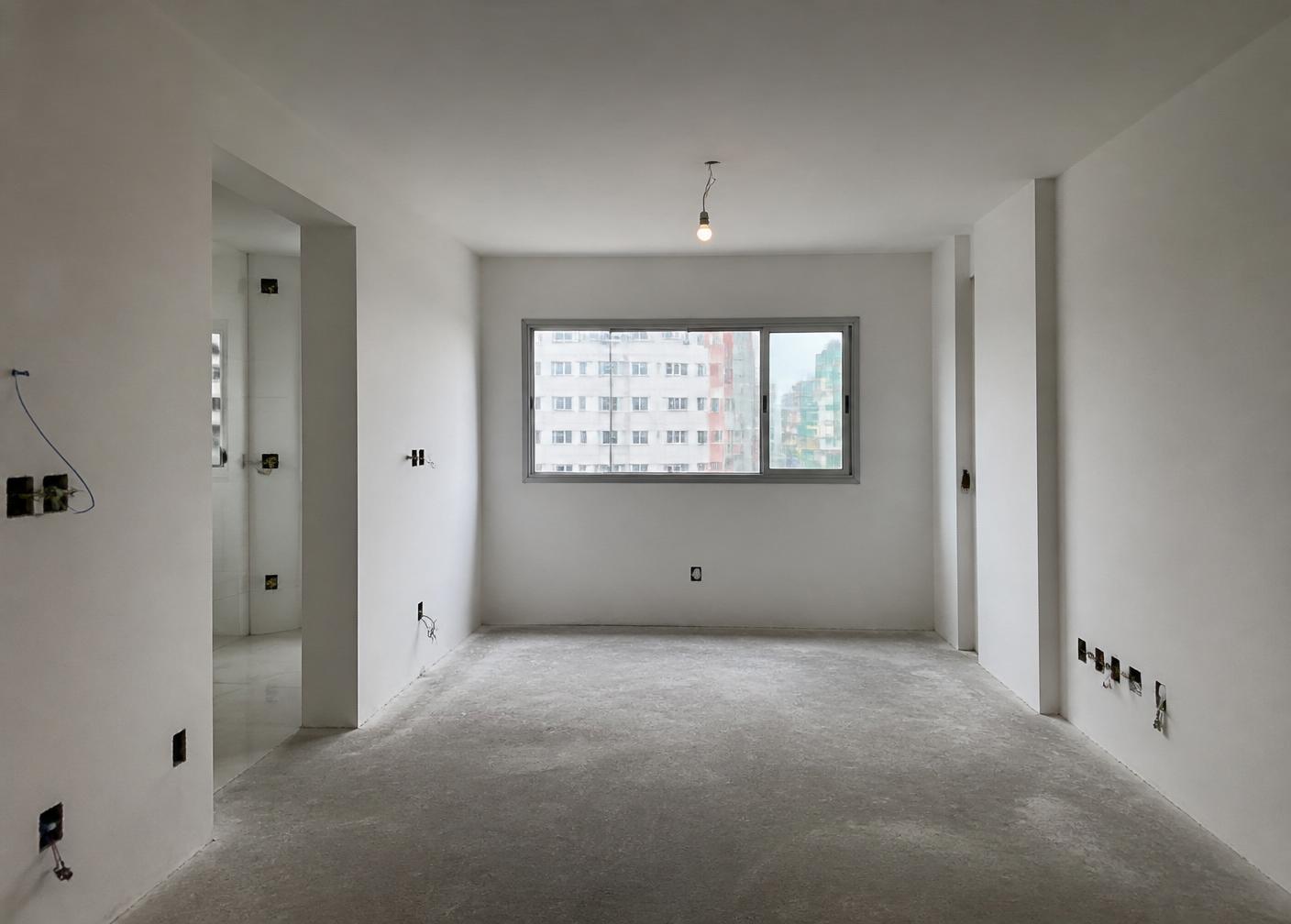 Apartamento vazio antes do projeto de móveis planejados no Anália Franco, São Paulo